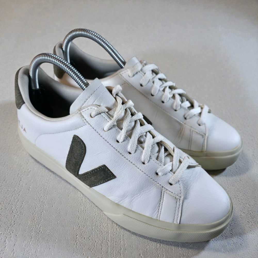 Veja Campo Womens 9 White Chromefree Athletic Leather Walking Shoes Sneakers